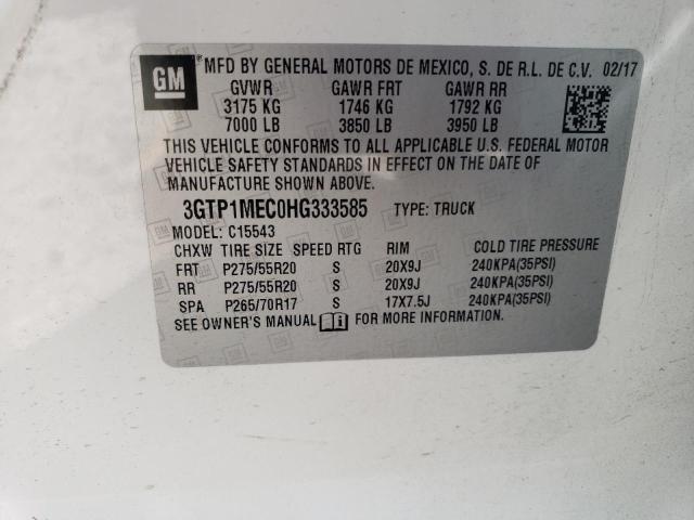 3GTP1MEC0HG333585 GMC Sierra C1500 Sle