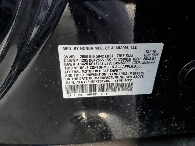 5FNYF6H04KB049487 Honda Pilot Elite