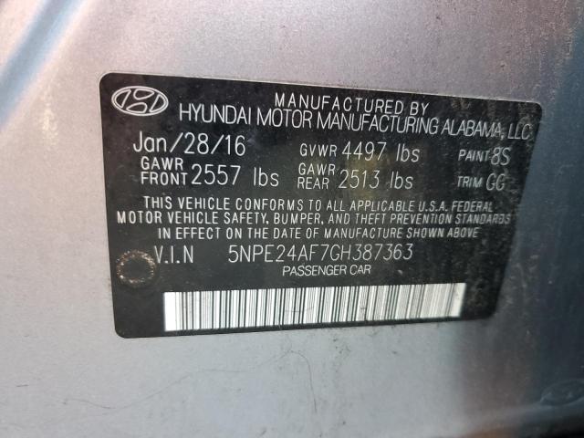 5NPE24AF7GH387363 Hyundai SONATA SE