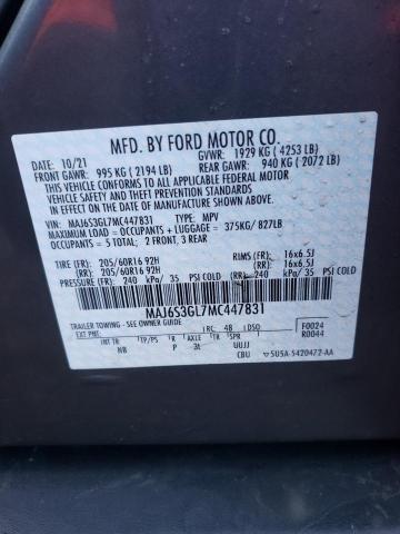 MAJ6S3GL7MC447831 Ford Ecosport Se