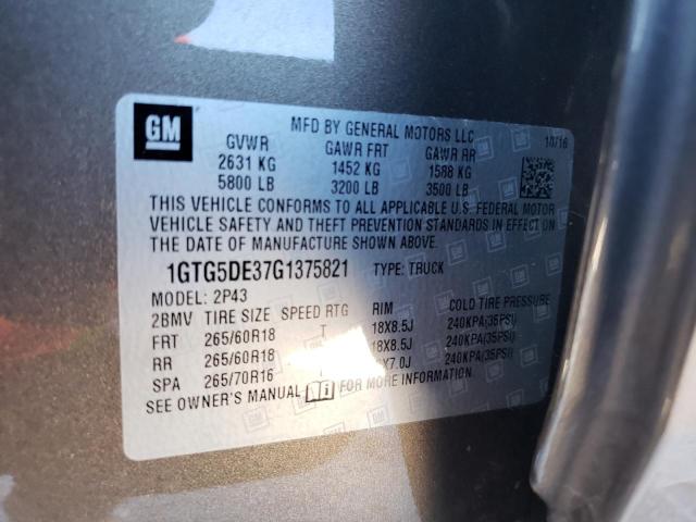 1GTG5DE37G1375821 GMC CANYON SLT
