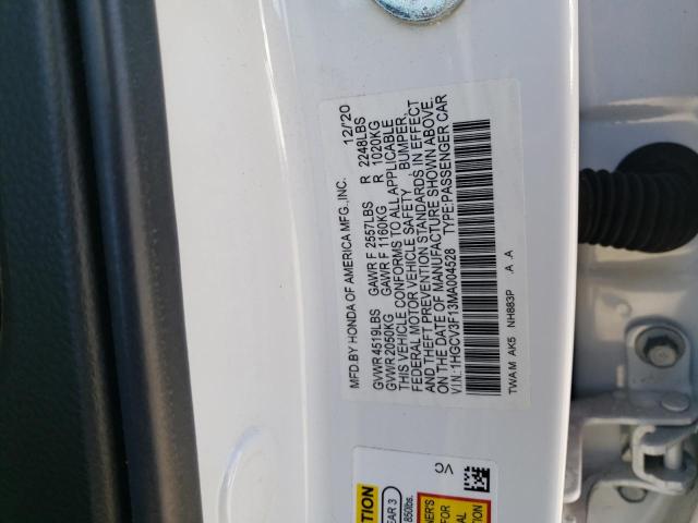 1HGCV3F13MA004528 Honda ACCORD HYBRID