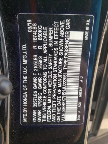 SHHFK7H51JU222951 Honda CIVIC EX