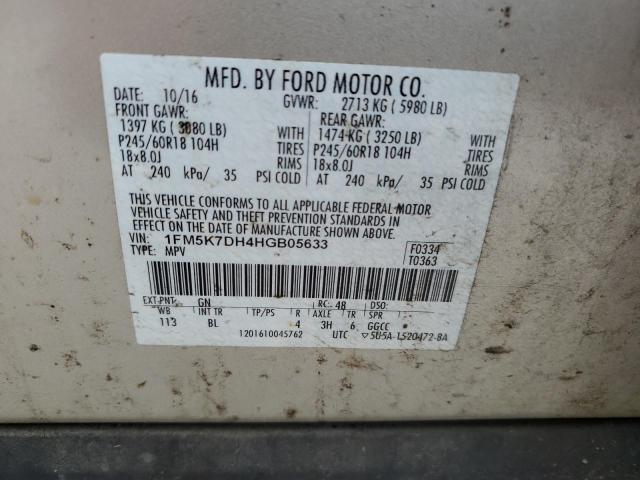 1FM5K7DH4HGB05633 Ford EXPLORER XLT