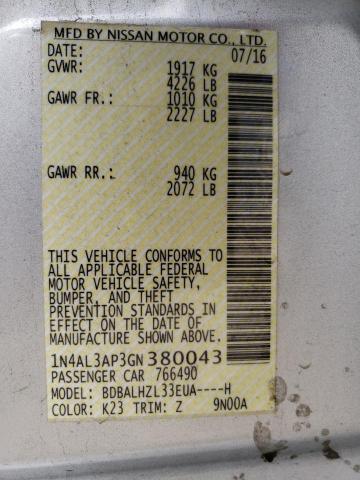 1N4AL3AP3GN380043 Nissan ALTIMA 2.5