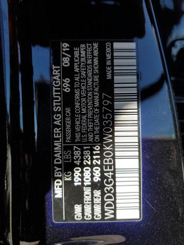 WDD3G4EB0KW035797 Mercedes-Benz A 220