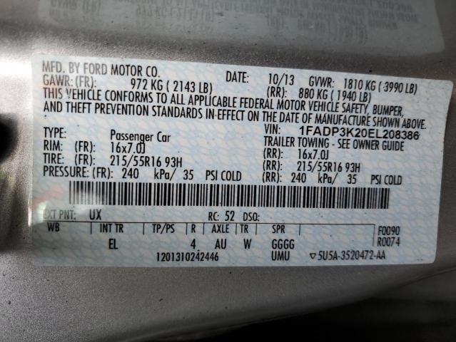 1FADP3K20EL208386 Ford FOCUS SE