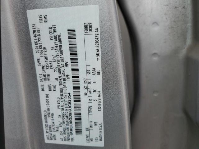 1FMCU0GD8KUC52354 Ford ESCAPE SE