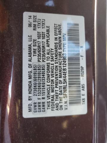 5FNRL5H44EB124963 Honda ODYSSEY EX