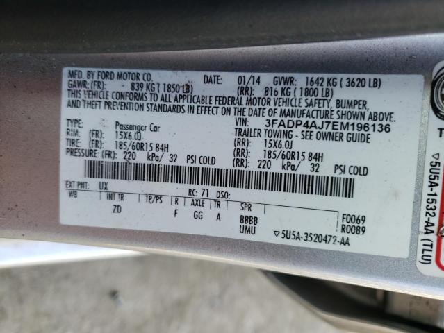 3FADP4AJ7EM196136 Ford FIESTA S