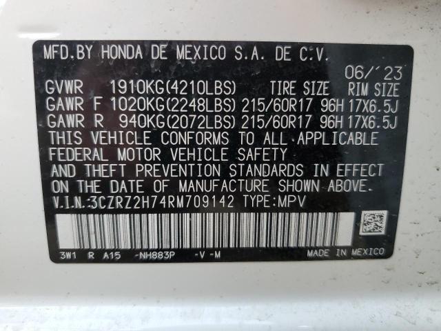 3CZRZ2H74RM709142 Honda Hr-v Exl