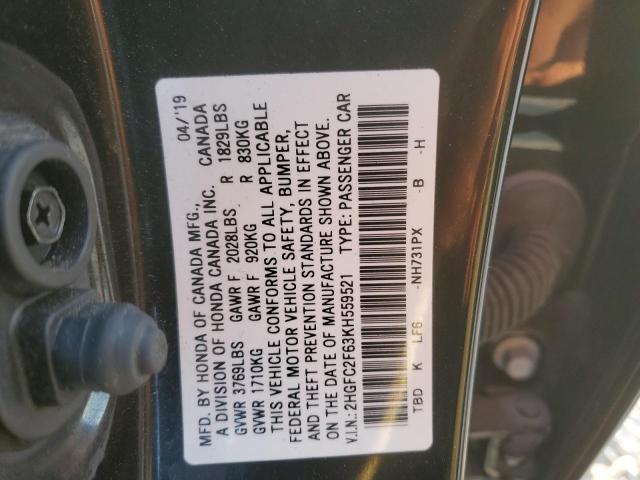 2HGFC2F63KH559521 Honda Civic Lx