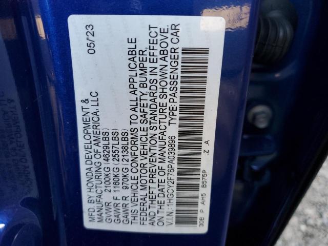 1HGCY2F76PA039896 Honda Accord Hybrid Sport-l