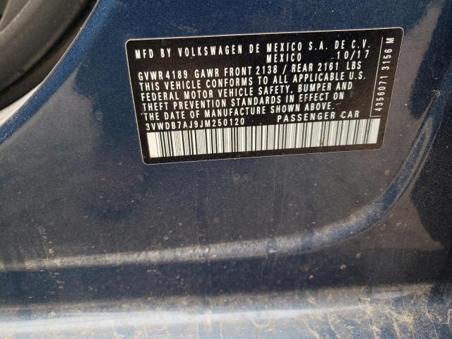 3VWDB7AJ9JM250120 Volkswagen JETTA SE