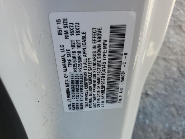 5FNRL5H96FB104145 Honda Odyssey Touring
