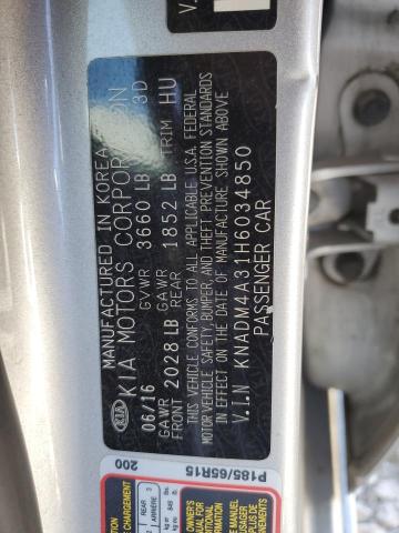 KNADM4A31H6034850 KIA RIO LX