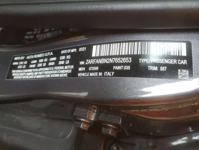 ZARFANBN2N7652653 Alfa Romeo Giulia Super