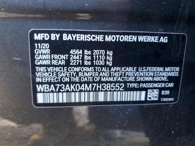 WBA73AK04M7H38552 BMW 228XI