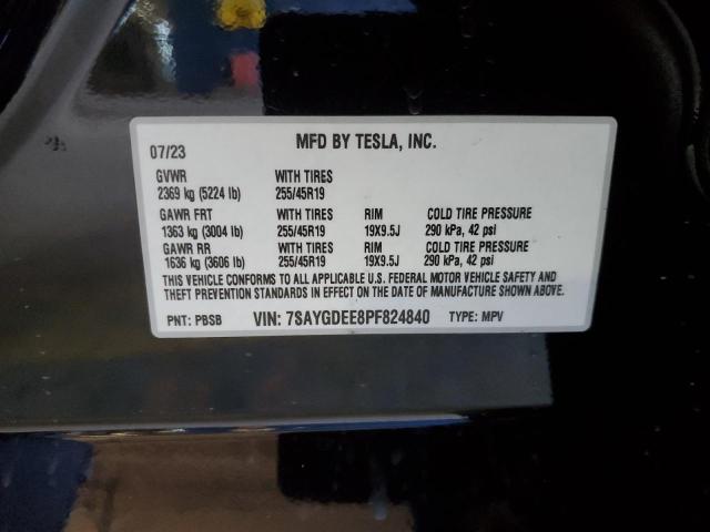 7SAYGDEE8PF824840 Tesla Model Y