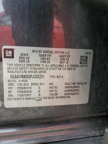 5GAKVBKD0FJ326701 Buick Enclave