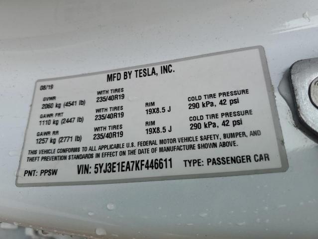5YJ3E1EA7KF446611 Tesla MODEL 3