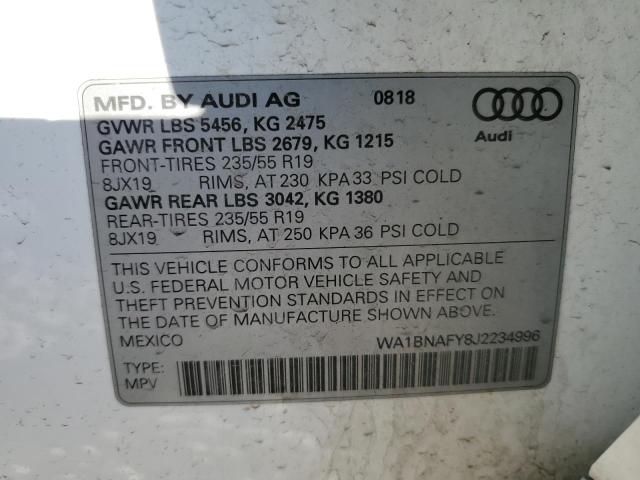 WA1BNAFY8J2234996 Audi Q5 Premium Plus