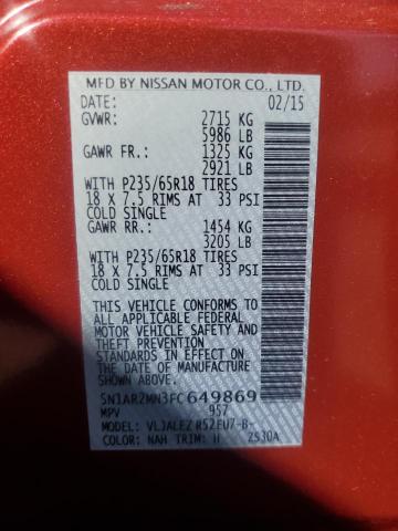 5N1AR2MN3FC649869 Nissan Pathfinder S