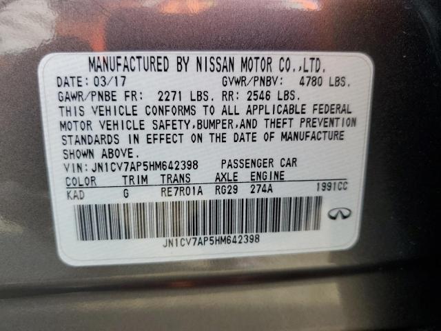 JN1CV7AP5HM642398 Infiniti Q50 BASE