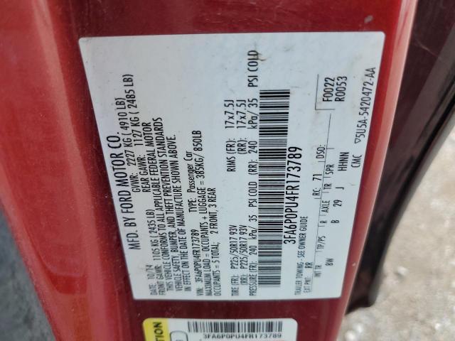 3FA6P0PU4FR173789 Ford Fusion Se Phev