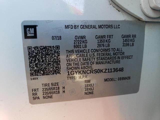 1GYKNCRS0KZ113648 Cadillac XT5 LUXURY