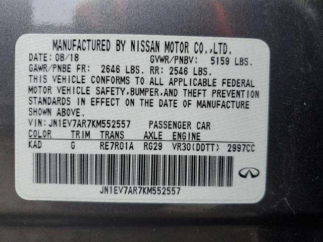 JN1EV7AR7KM552557 Infiniti Q50 LUXE