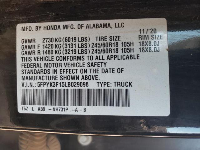 5FPYK3F15LB029098 Honda Ridgeline Sport