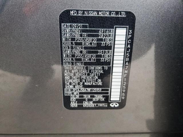 3PCAJ5BA7MF125959 Infiniti Qx50 Luxe