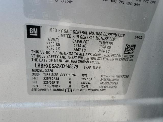 LRBFXCSA2KD146679 Buick Envision Essence