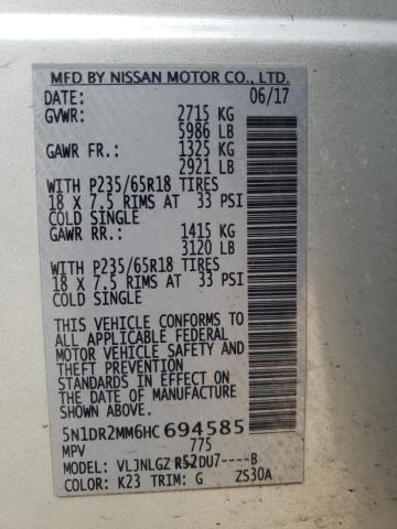 5N1DR2MM6HC694585 Nissan Pathfinder S