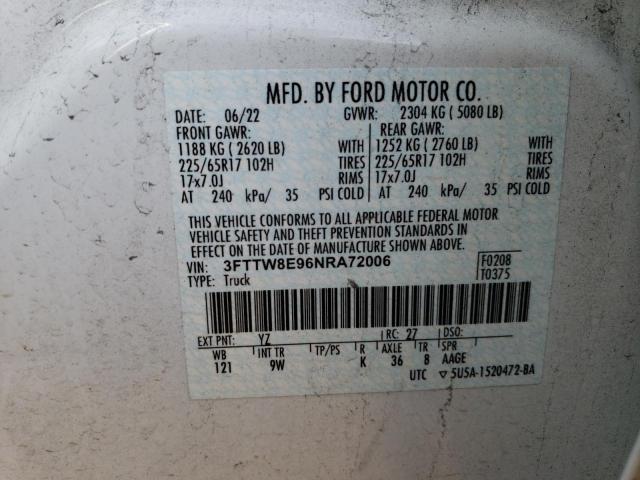 3FTTW8E96NRA72006 Ford Maverick Xl