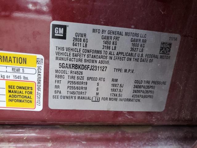 5GAKRBKD6FJ231127 Buick Enclave