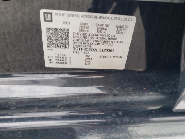 3GTP8DED2LG120361 GMC Sierra C1500 Slt