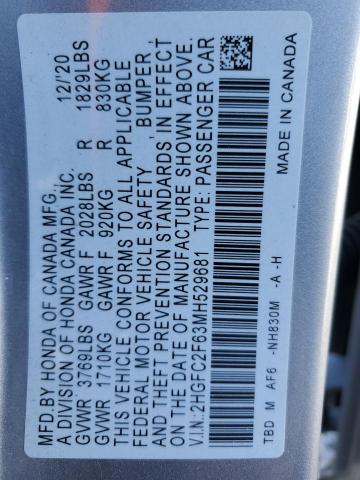 2HGFC2F63MH529681 Honda Civic Lx