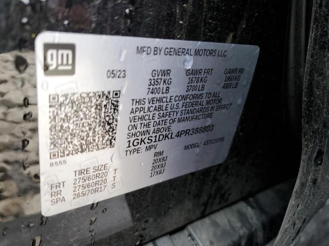 1GKS1DKL4PR388803 GMC YUKON DENALI