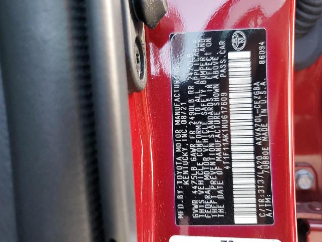 4T1F11AK1NU617609 Toyota CAMRY XLE
