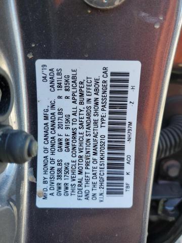 2HGFC1E51KH705210 Honda CIVIC SI