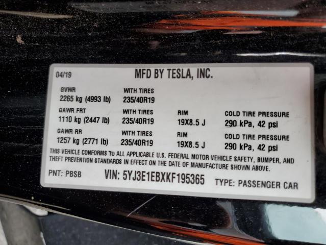5YJ3E1EBXKF195365 Tesla MODEL 3