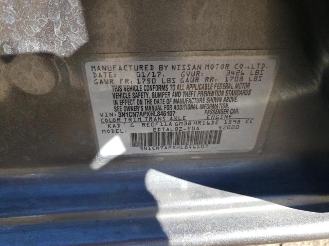 3N1CN7APXHL846107 Nissan VERSA S