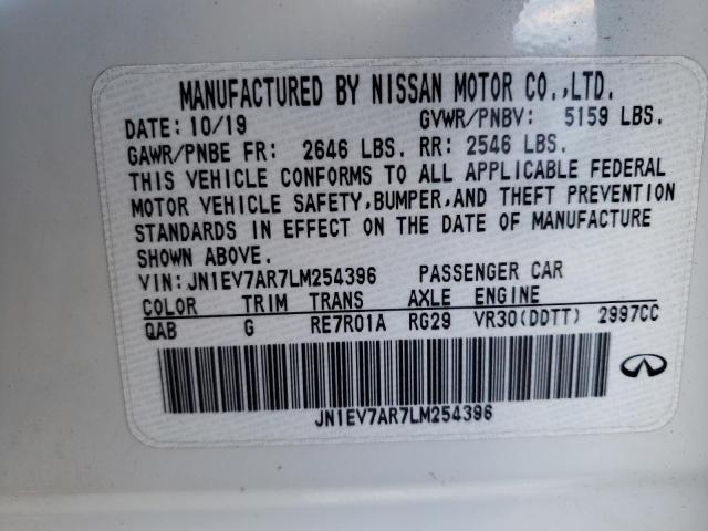 JN1EV7AR7LM254396 Infiniti Q50 PURE