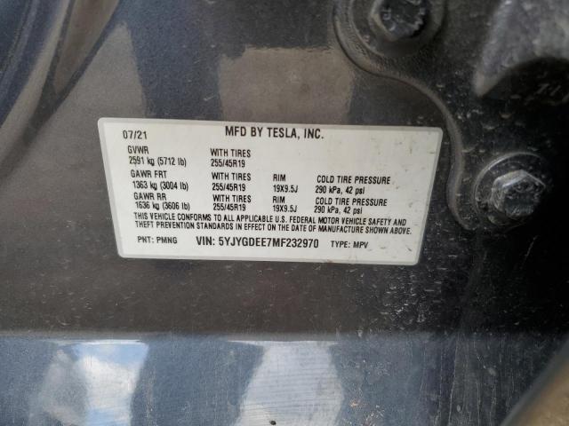 5YJYGDEE7MF232970 Tesla Model Y