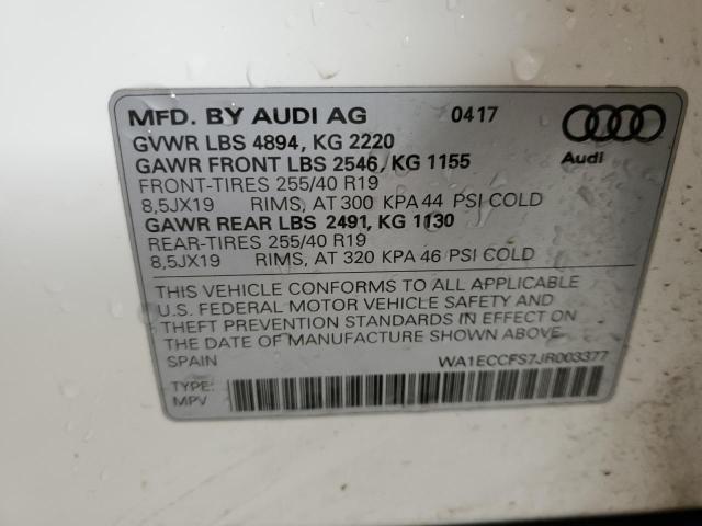 WA1ECCFS7JR003377 Audi Q3 PREMIUM