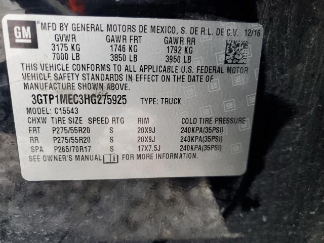 3GTP1MEC3HG275925 GMC Sierra C1500 Sle