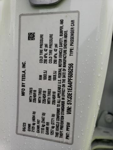 5YJ3E1EA4PF606256 Tesla MODEL 3