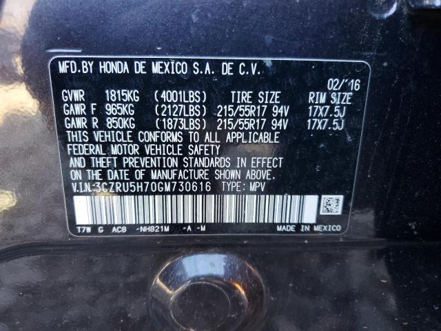 3CZRU5H70GM730616 Honda Hr-v Exl